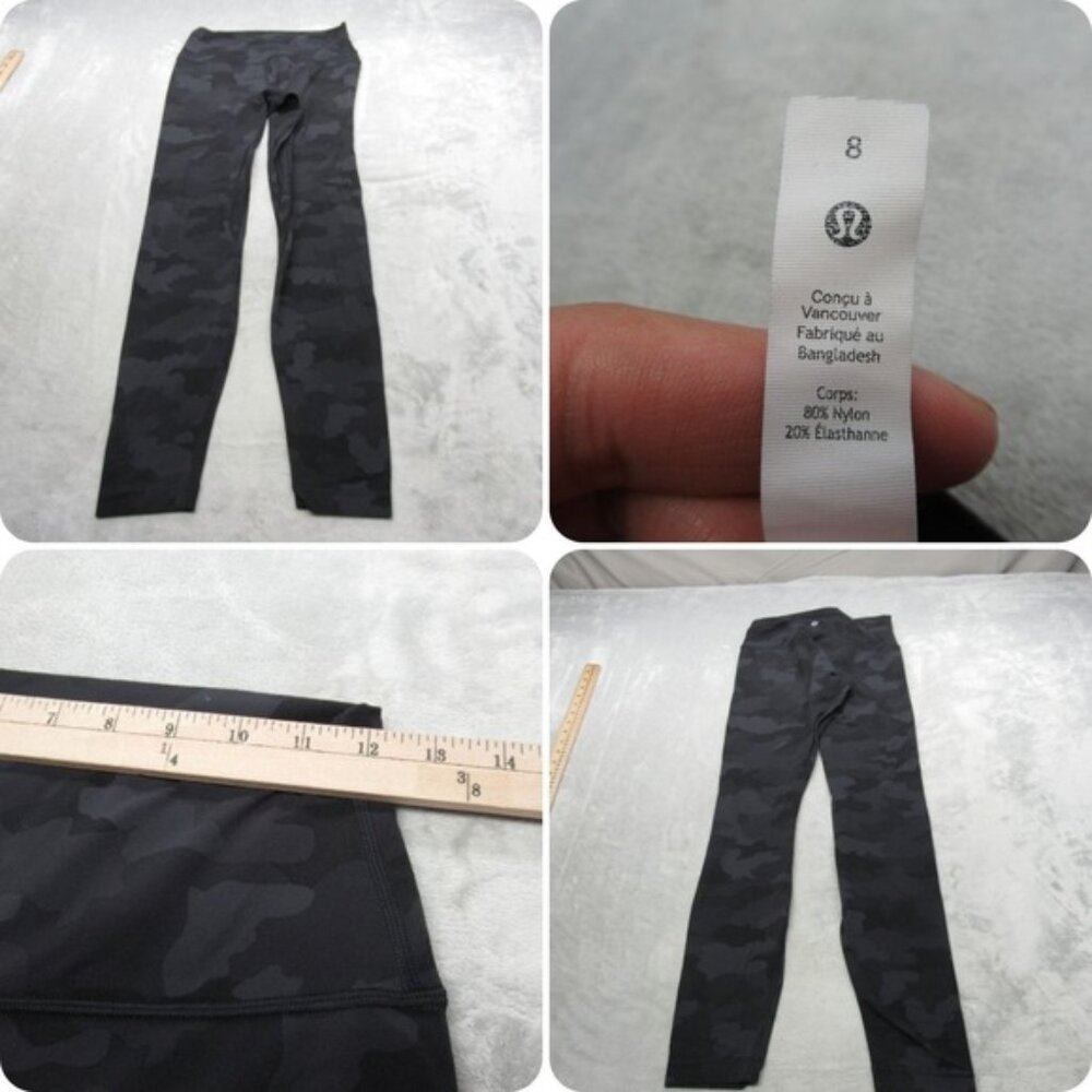 Lululemon Pants Womens 8 Black Camo Stretch High Rise Align Jogger 28" 24x28